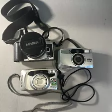 Lot of 3 Film Cameras For Parts ( Minolta, Fujifilm & Pentax)
