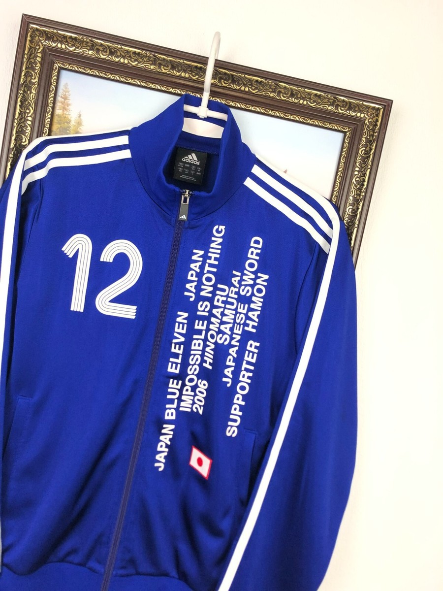 Vintage Adidas Japan Football Jacket Soccer Track Top Blue Mens