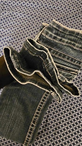 True Religion Jeans Teens Kids Size 25 (26x27) ‘Billy’ Embellished Dark Wash - Picture 13 of 19
