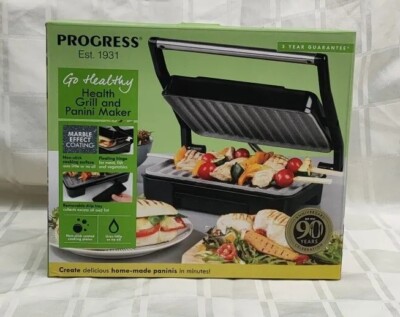 Progress Go Gesunder Marmorstein Innenbereich Gesundheit Lebensmittelgrill und Panini Maker Presse