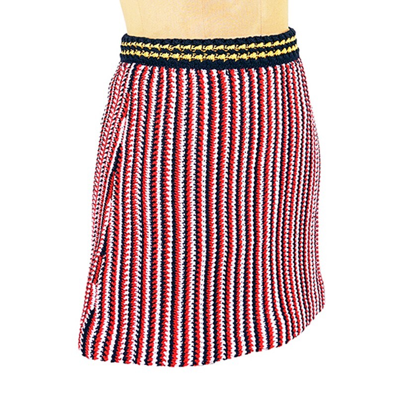 【Low Classic】 STRIPE KNIT WRAP SKIRT 2色 26624_3f9199df66-