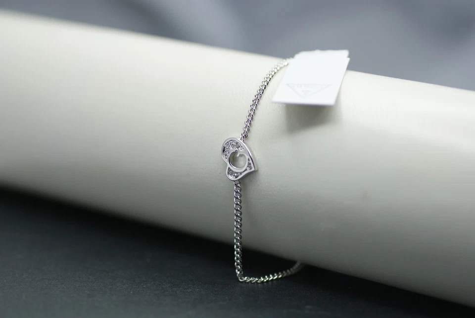 GUESS Damen Armband UBB71527-s Armkette G Herz Besatz weiß silberfarben NEU - Bild 4 von 4