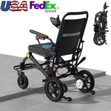 Folding Lightweight Electric Wheelchair Mobility Powerchair Fit All Terrain 12A