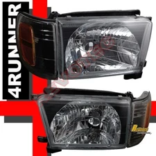 Black Headlights Corner Signal Lights 1 Pair For 1996 1997 1998 Toyota 4Runner