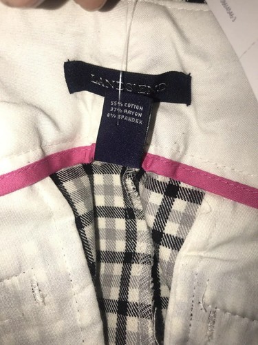 Lands End Pants Black Gray Ivory Plaid Plus Sz 24W Fit 2 Slim Leg NWT $89 P6 - Picture 6 of 7