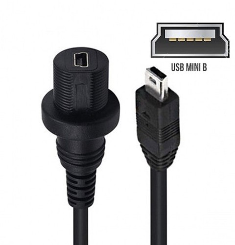 Mini USB 2.0 Data Charge Waterproof Extension Cable | Male to Female | 1m - Picture 3 of 8