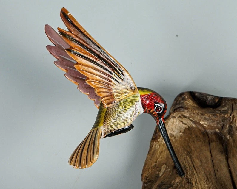 Hummingbird Wall Decor, Hanging Statue, Family, Bird on a Tree, Unique... - Image 2 of 4