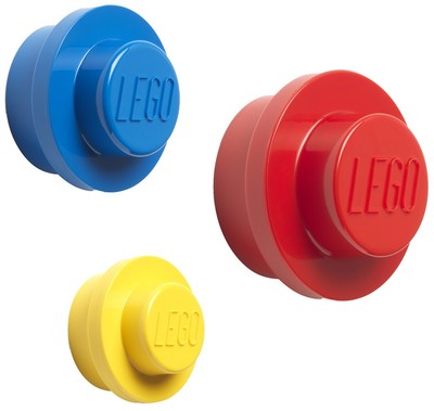 LEGO Garderobenhaken-Set WALL HANGER SET gelb/blau/rot