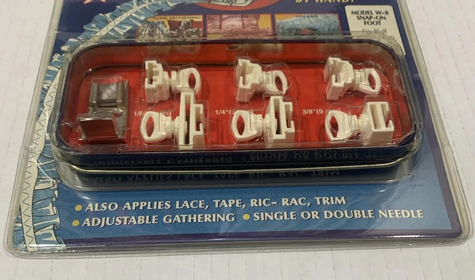 Bonfit Elastic Wizard W-8 Sewing Machine Guides & Foot Attachment 1998 NEW - Image 2 of 4