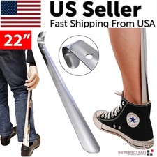 52/22in Extra Long Handle Shoe Horn Stainless Steel Metal Shoes Remover US