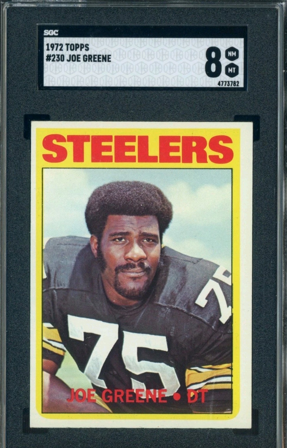 1972 Topps #230 Joe Greene Pittsburgh Steelers HOF SGC 8 NM-MT