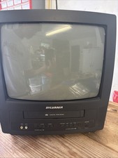 Retro Sylvania 13 CRT TV / VCR Combo Model 6313CD TV Works VCR NEEDS REPAIRED