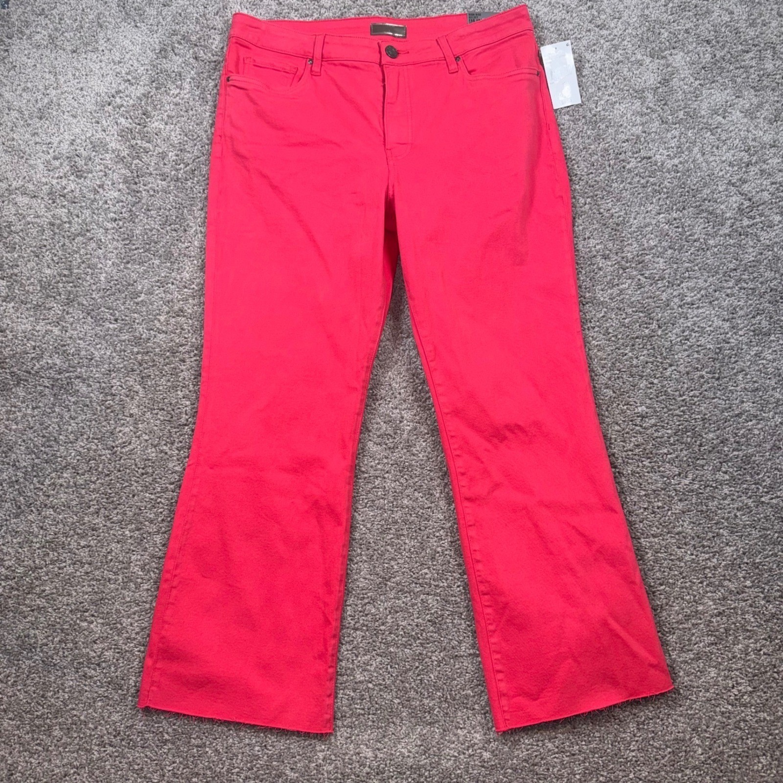 Kut from the Kloth Kelsey Ankle Flare Jeans Womens 10 Strawberry High Rise NEW