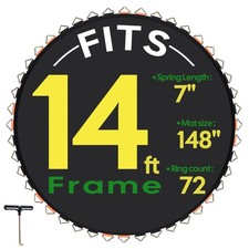 Trampoline Jumping Mat Replacement, Fits 14 ft Trampoline Frame with 72 v-rings