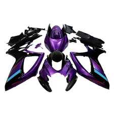Fairing Kit For Suzuki GSXR600 GSXR750 2006 2007 Pearl Purple Black ABS Bodywork
