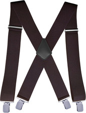 CADONO Men'S 2 Inch Heavy Duty Suspenders  Adjustable X-Back with Strong Clips fo