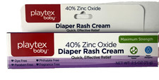 Playtex Baby Diaper Rash Cream 40 Zinc Oxide Quick  Effective Relief 2.5 oz