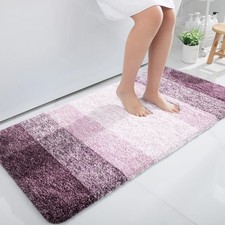 OLANLY Bathroom Runner Rugs Mat 44x24, Extra Soft Absorbent 44" X 24", Mauve