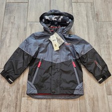 London Fog Boys Hooded Jacket Size 5 Gray Camo Winter Coat Insulated NEW Snow