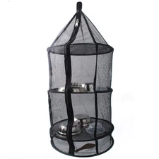 Four Layer Mesh Fabric Hanging Dryer Net Folding Circular Outdoor with Zippers