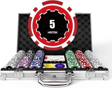 Poker Chips with Denominations, 300-pcs 11.5g Weighted 300 Valued Set 