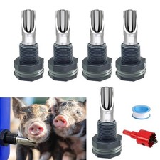 5pcs Pig Watering Nipples Stainless Steel Waterer Nipple For Efficient Watering