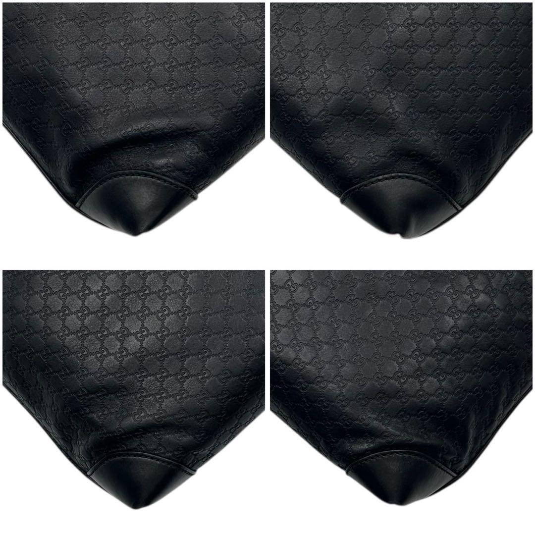 GUCCI Tote Bag GG Shima Micro Leather Black Vintage Excellent Condition thumbnail 6