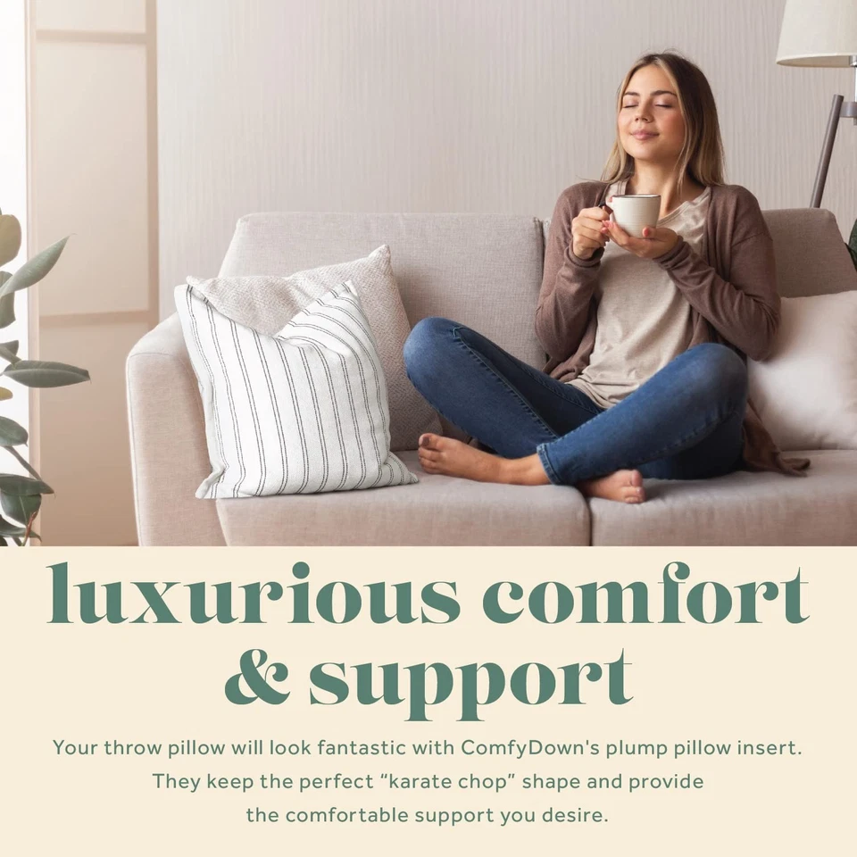 Inserto de almohada decorativo, relleno de plumón y plumas, funda 100 % algodón 233... Foto 3 de 4