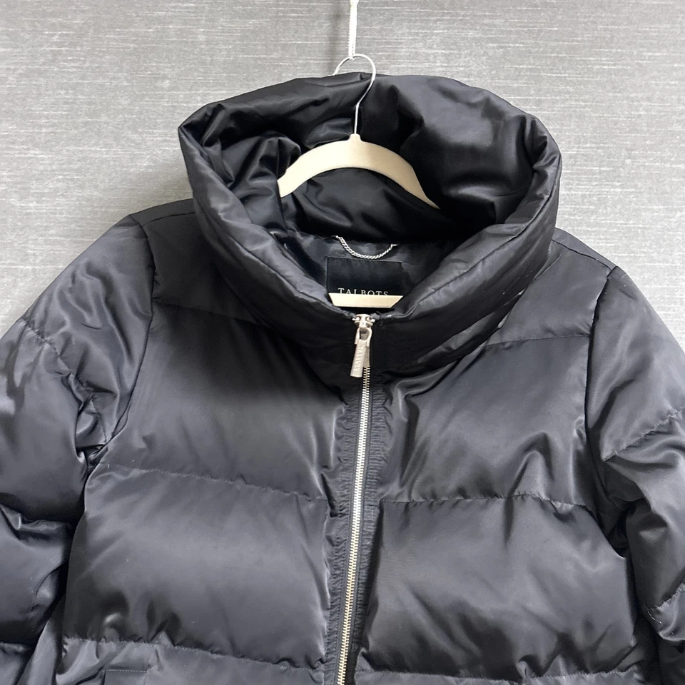 Talbots Coat S Black Down Puffer Jacket Classic Warm Fall Winter Ski Travel Work - Image 3 of 4