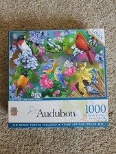 Master Pieces Audubon Series 31977 Songbird Collage 1000 Piece Puzzle Age New