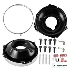 Black Headlight Frame And Fixing Ring Kit - Compatible With Chevrolet Nova