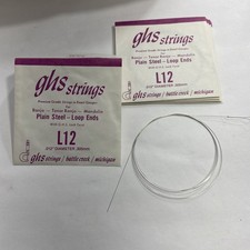 GHS Banjo/Mandolin String, Plain Single String, L12 Loop, .012 Lot Of 6 Vintage