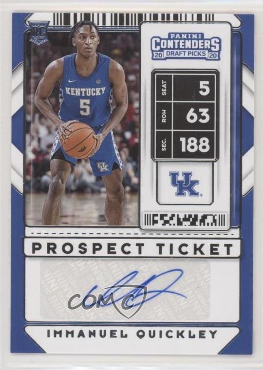 2020 Contenders Draft Picks Prospect Ticket Immanuel Quickley Rookie Auto RC 0hr