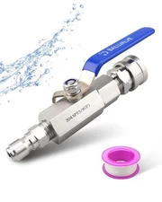 High Pressure Washer Ball Valve Kit for Power Washer Hose，3/8" Quick Conn
