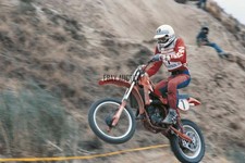 Derbi MX125 factory racer Augusti 1981 Spanish race motorcycle press photograph
