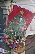 Bucilla Felt Stocking Kit "Under The Tree" 18" Christmas Decor Craft Kit READ