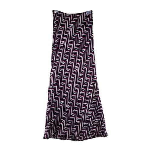 Karen Kane Womens Multicolor Geometric Zigzag Silk Maxi Skirt Lined Size M