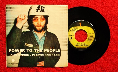 John Lennon Power TO THE People 1971 45 & Picture Sleeve THE Beatles prezzo ebay