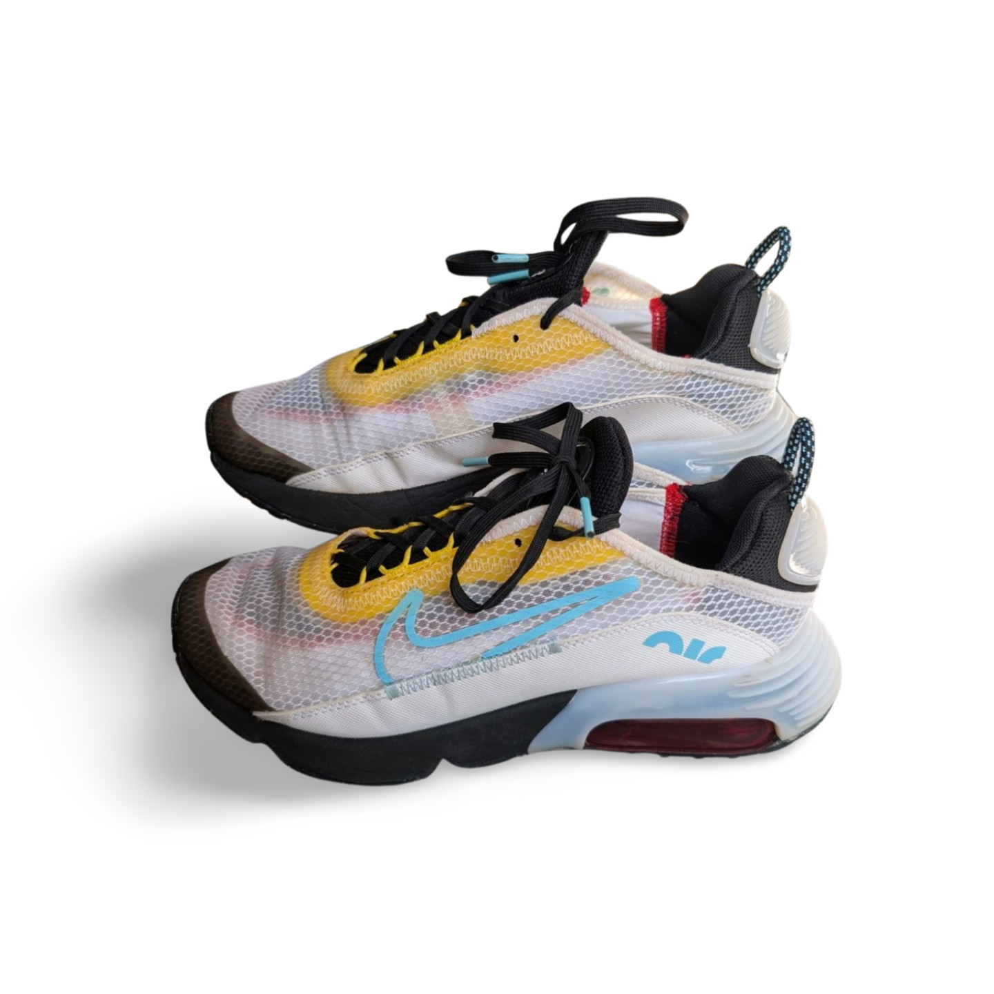 Nike 2090 GS Air Max White Yellow Aqua UK5.5