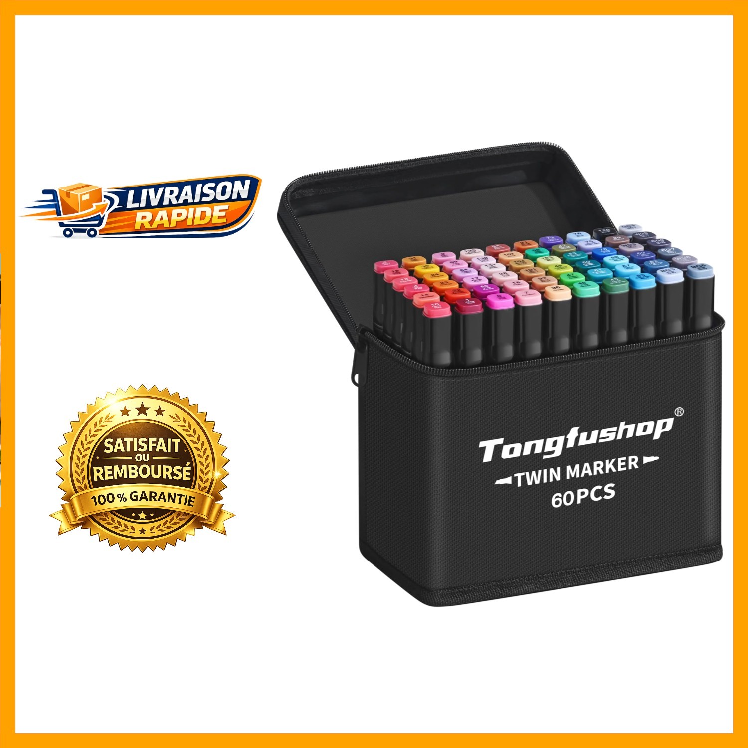 Feutres à alcool Tongfushop marqueurs dessin manga kit complet 62 pièces