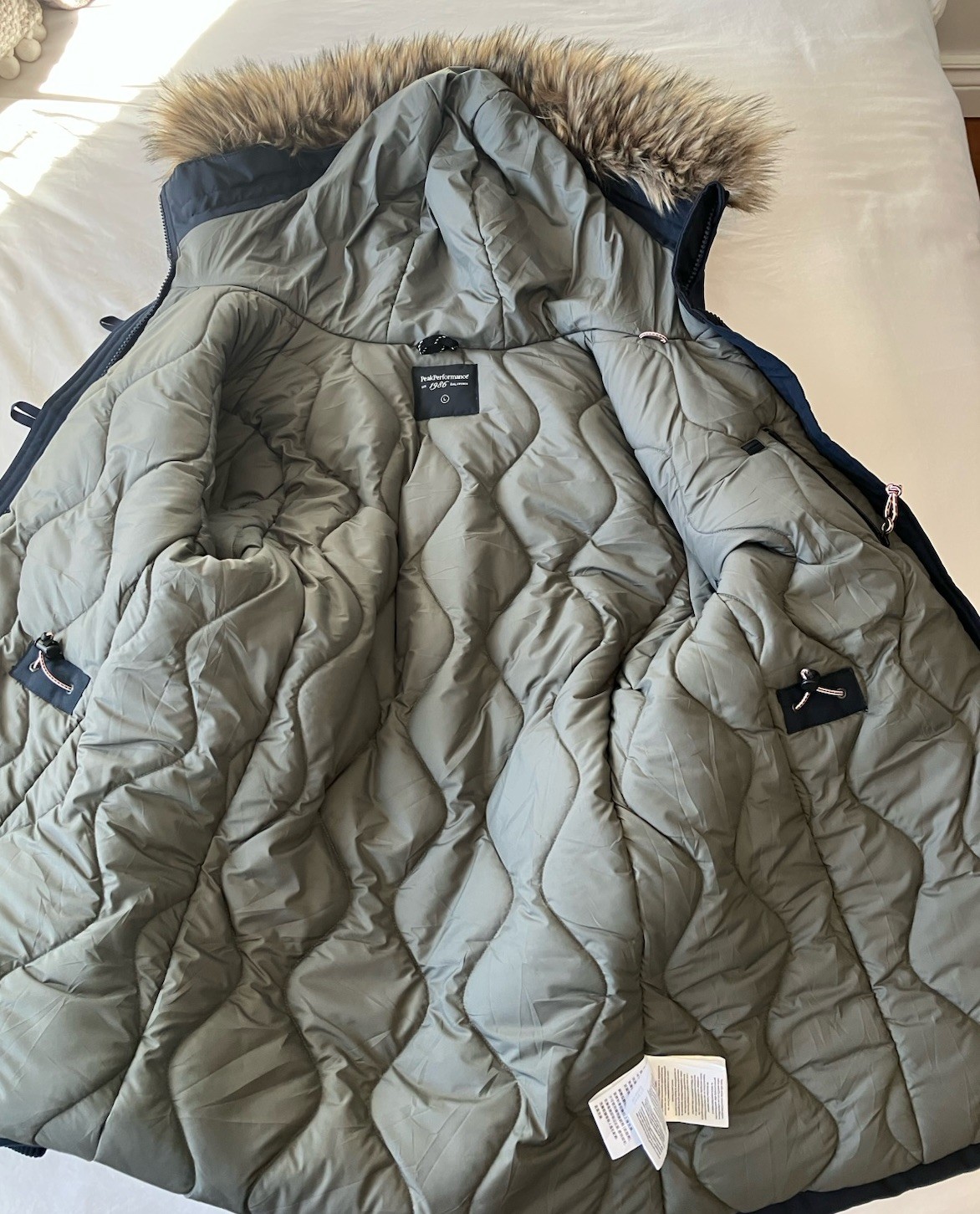 Peak Performance Groa J Women’s Parka Jacket Size L Navy Winter Coat image 5
