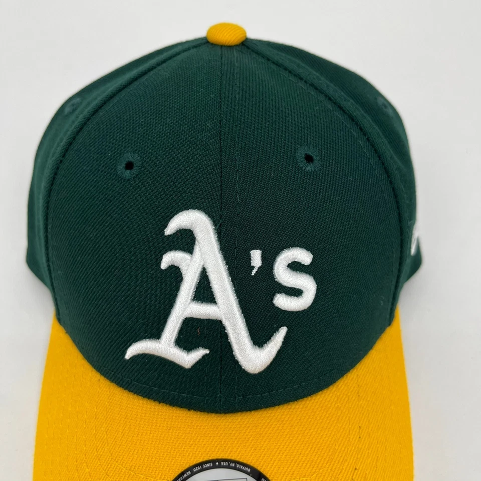 New Era Oakland Athletics Strapback Hat Youth Size Green Yellow A's New NWT - Image 3 of 4