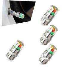 4 PCS Car Tire Pressure Monitor Valve Stem Caps, 3 Color 2.4Bar Valve Stem