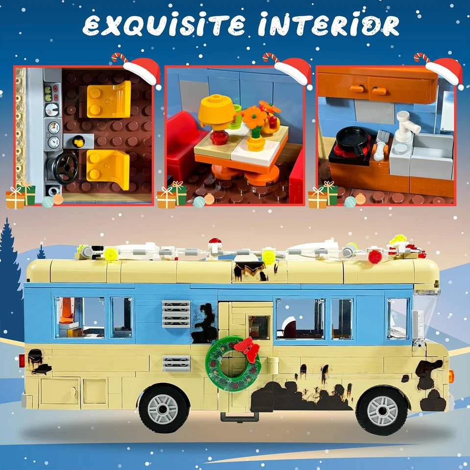 Snow Village& RV Building Set with LED Lights,2 in 1 Christmas Vacation Holid... - Image 3 of 4