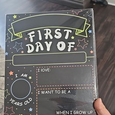 First Day and Last Day of School Chalkboard Sign, Stars Design, X004MHPU5N