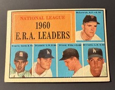 1961 Topps NL 1960 Pitching Leaders ERA #45 VG