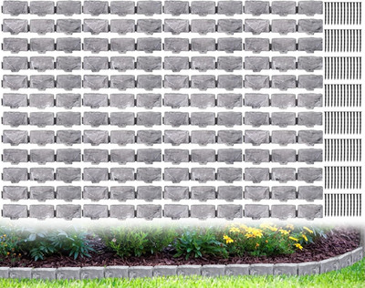 Landscape Edging Faux Stone Garden Edging Border,2.75 in Tall Decorative Stone-L