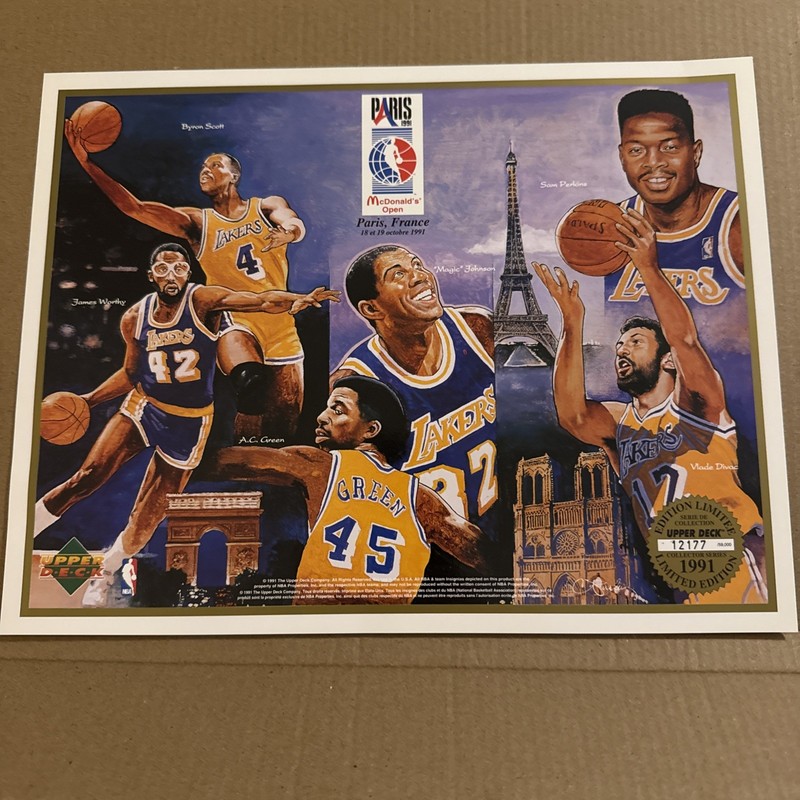1991 NBA Basketball McDonald’s Open Paris, France Los Angeles Lakers Upper Deck