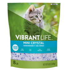 Vibrant Life Mini Crystal Cat Litter, Unscented, 8 lb Bag