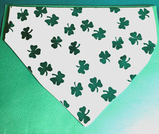 Over Collar Slide-On Pet Dog Cat Bandana ST PATRICKS DAY SHAMROCKS LARGE